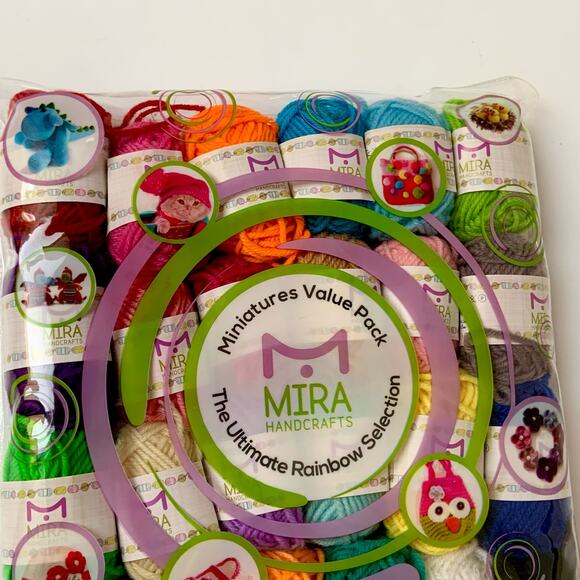 Mira Handcrafts 100% Acrylic Yarn Bundle 24 PC Set For Mini Crafts New - Picture 3 of 7